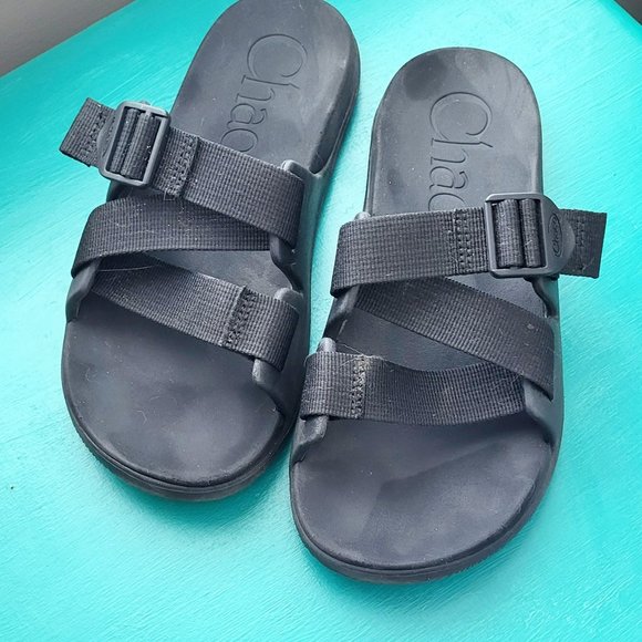 Chaco Shoes - Chaco Chillos Slides - Black - 8 M